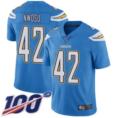 Los Angeles Chargers NFL Football Uchenna Nwosu Electric Blue Jersey Men Limited #42 Alternate 100th Season Vapor Untouchable->los angeles chargers->NFL Jersey
